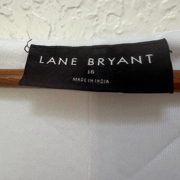 Lane Bryant Womens White Embroidered V-Neck Empire Waist Tunic Top Size 16 - Picture 5 of 7